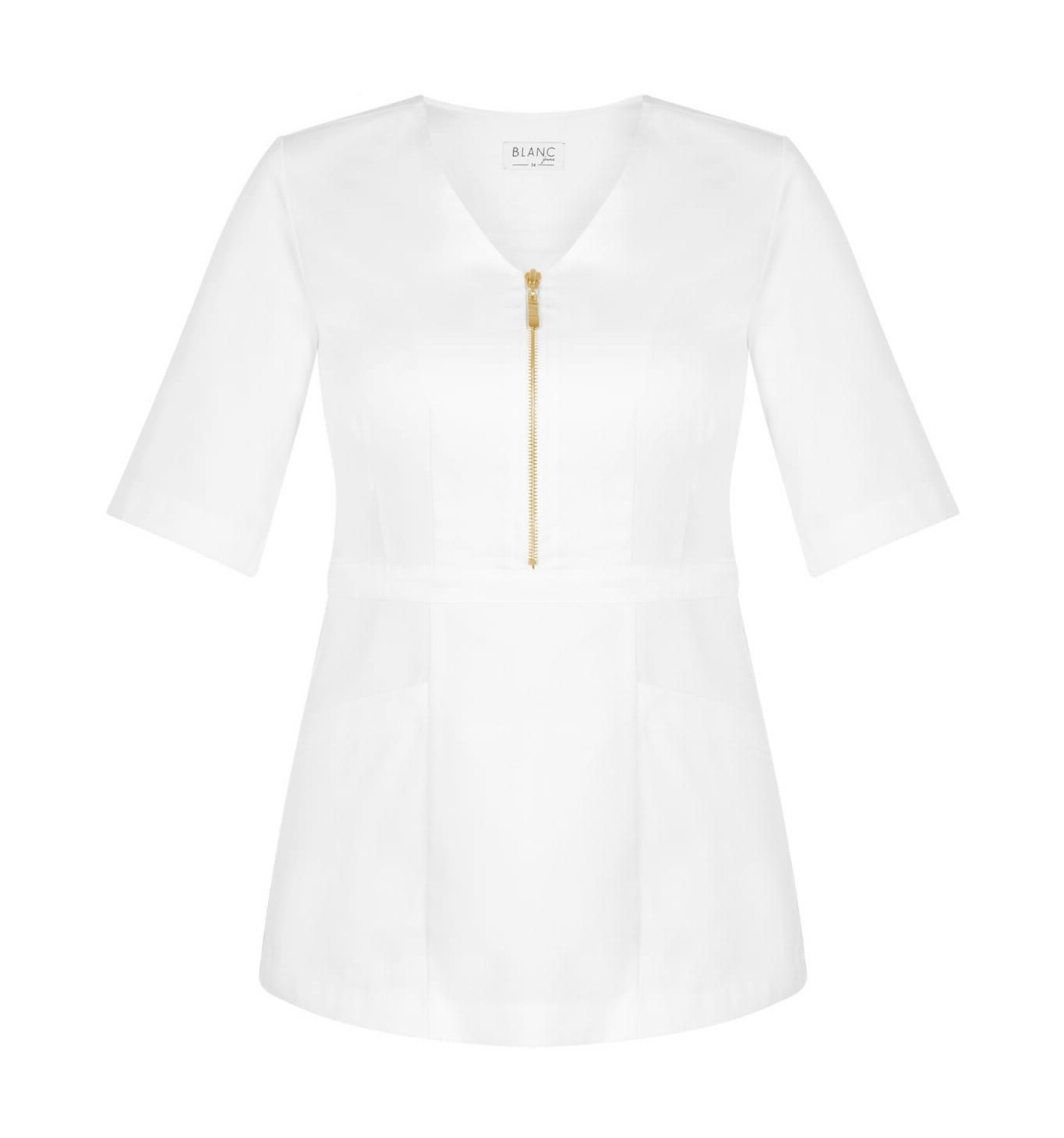 Fartuch kosmetyczny BLANC gold – widok przód