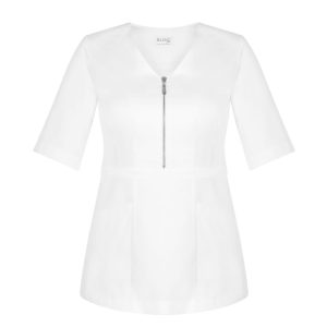 Fartuch kosmetyczny BLANC silver – widok przód