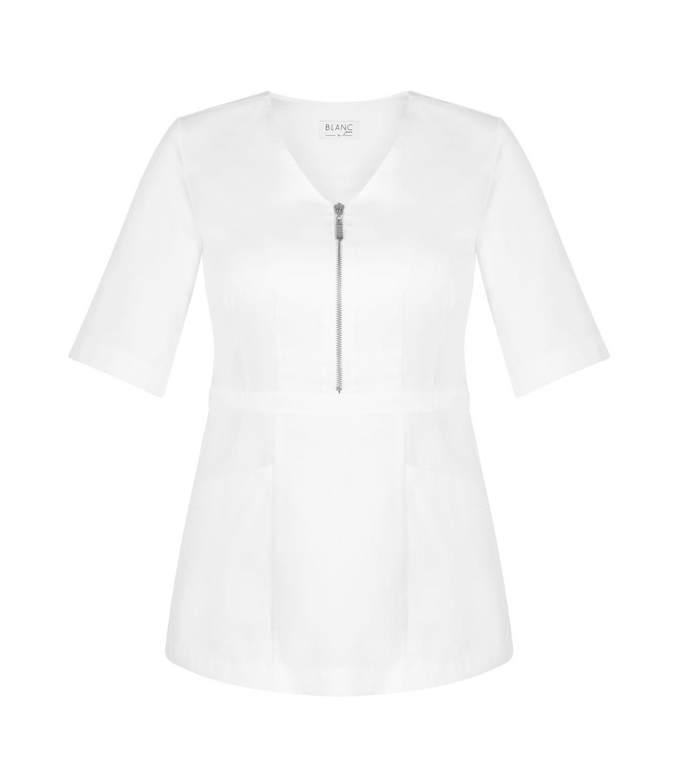 Fartuch kosmetyczny BLANC silver – widok przód